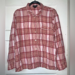 J. Crew plaid coral button up‎ super soft size medium